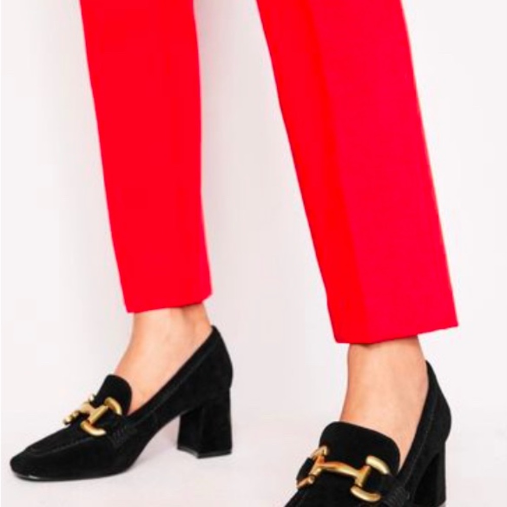 Boden| Like-New Black Suede Loafers with Gold Accent Women’s Size 38 - Picture 6 of 8
